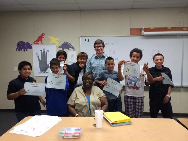 Sixth grade students participate in a graduation from "Young Men's Group," a violence prevention program put on in partnership with our Student Support Center and the Sacramento Children's Home's eVibe project.